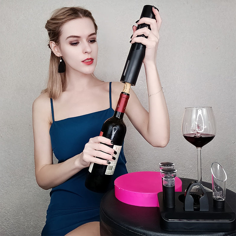 Abridor de garrafa de vinho elétrico recarregável automático