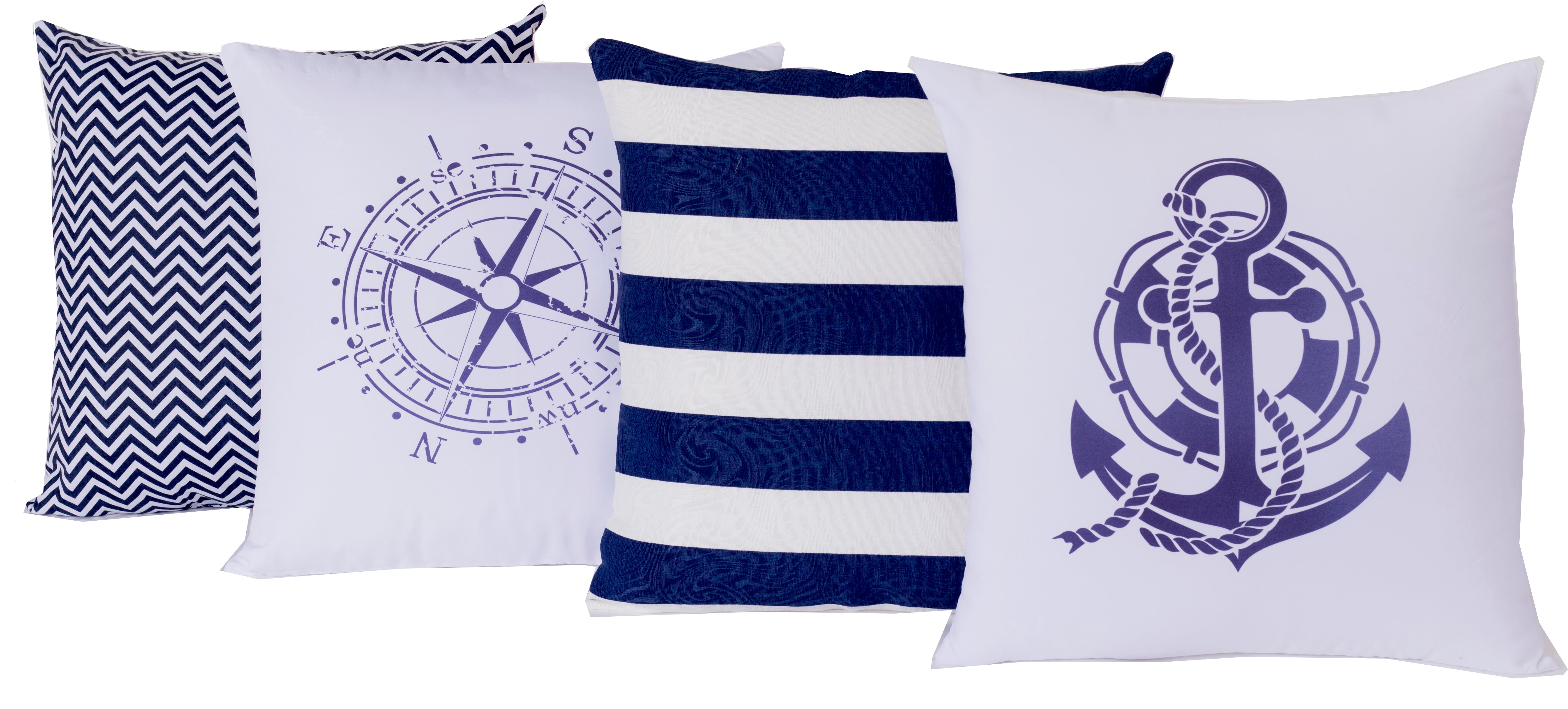 Kit Capas De Almofada Bussola Ancora 04 Peças