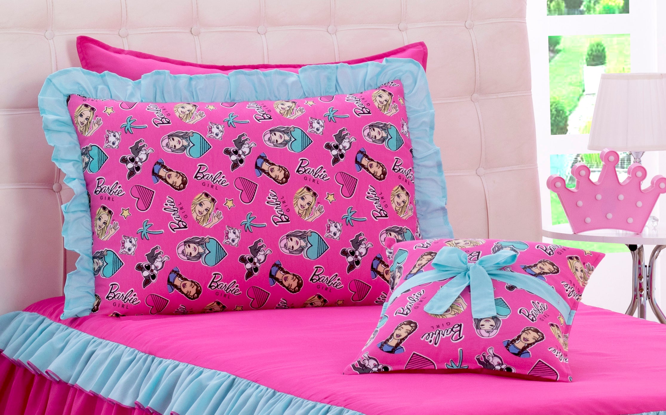 Kit Colcha Solteiro Barbie Rosa 03 Peças
