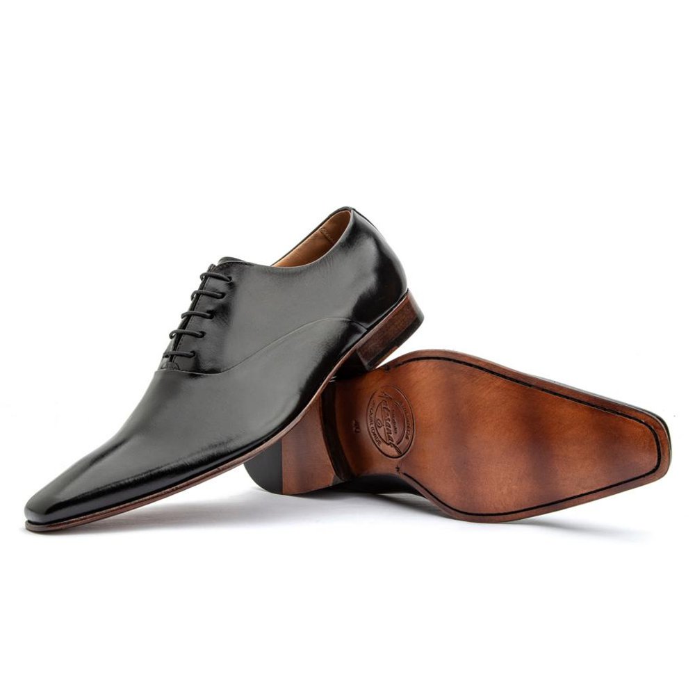 Sapato Oxford Masculino Solado De Couro Cromo Argentino Preto