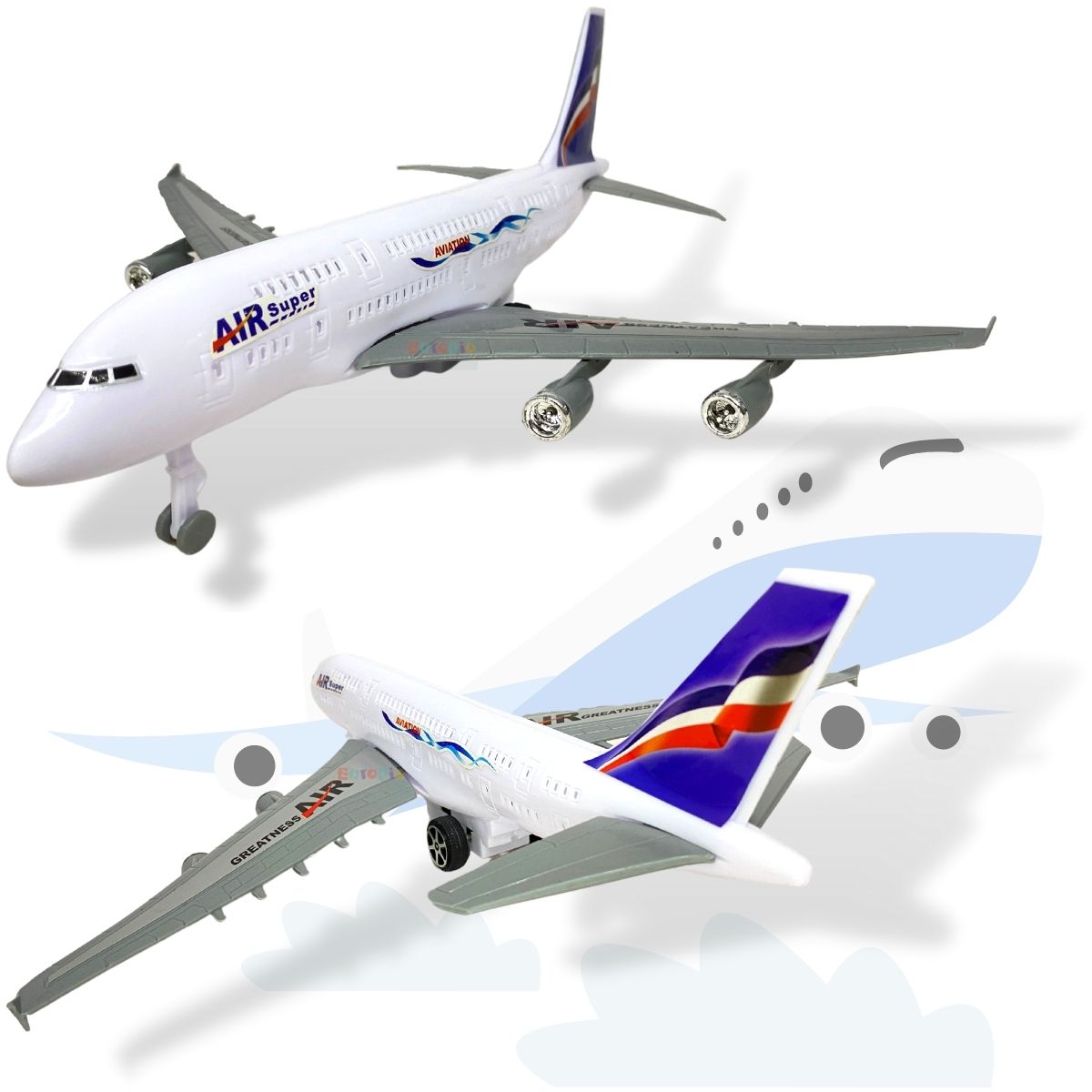 Avião De Brinquedo Airbus Plástico Realista