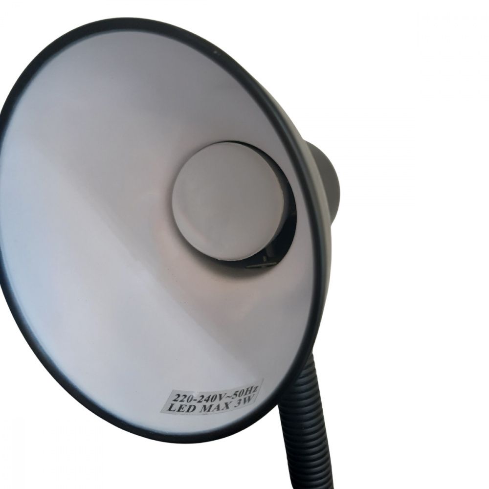 Luminária Abajur Flexível 37cm Led Preto Forte Escritório