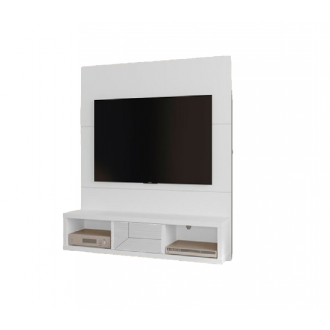 Painel Para Tv Até 32 Polegadas 3 Nichos Branco Em Mdf