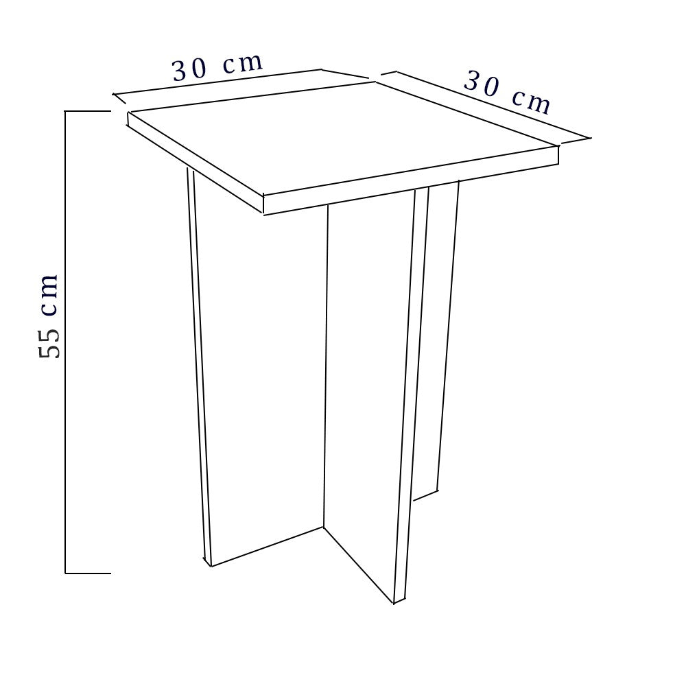 Banco Tampo Quadrado 55 Cm Trovarelli Madeirado