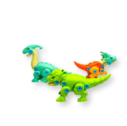Brinquedo 4 Dinossauro Monta e Desmonta com Parafusos de Plástico e Ferramenta Super Interativo Envio Rápido!