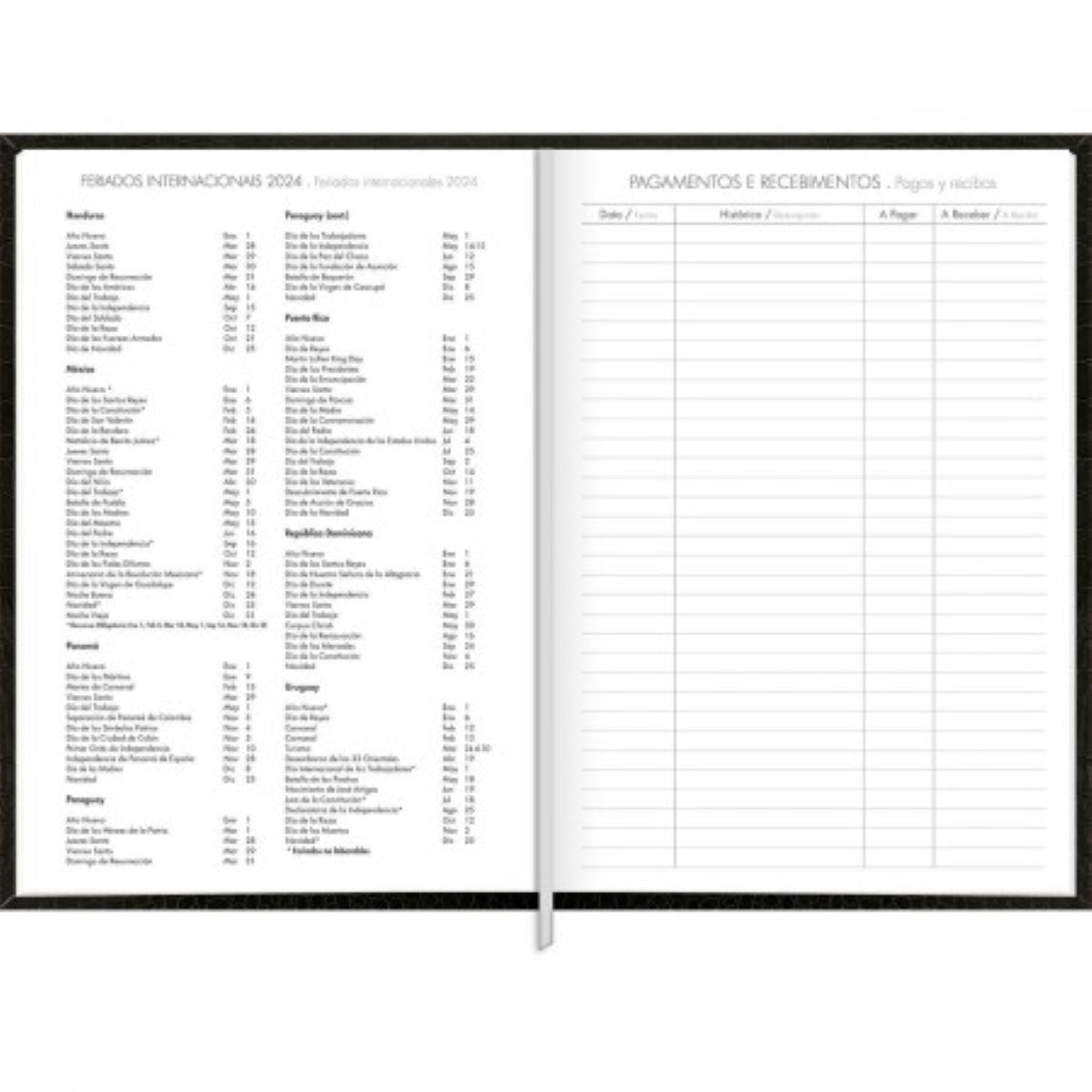 Agenda Executiva Croco Costurada Diária 14,5 X 20,5 Cm 2024