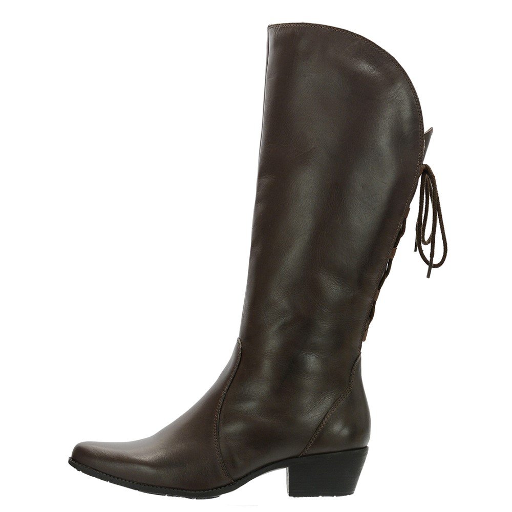 Bota Montaria Texana Feminina Cano Alto Couro Comfort Café 2722