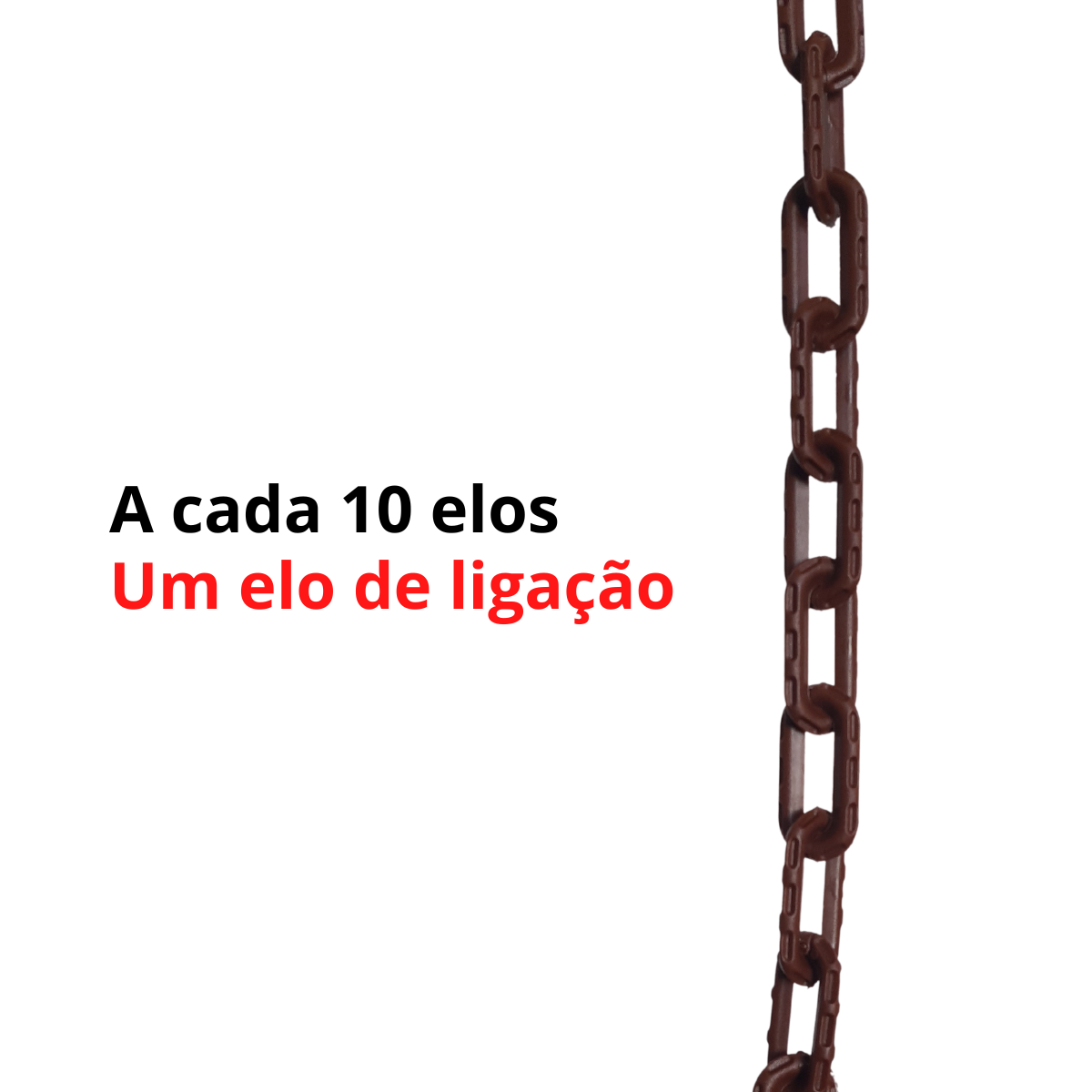 10 Mt Corrente Plástica Isola Calha Chuva Elo P Marrom