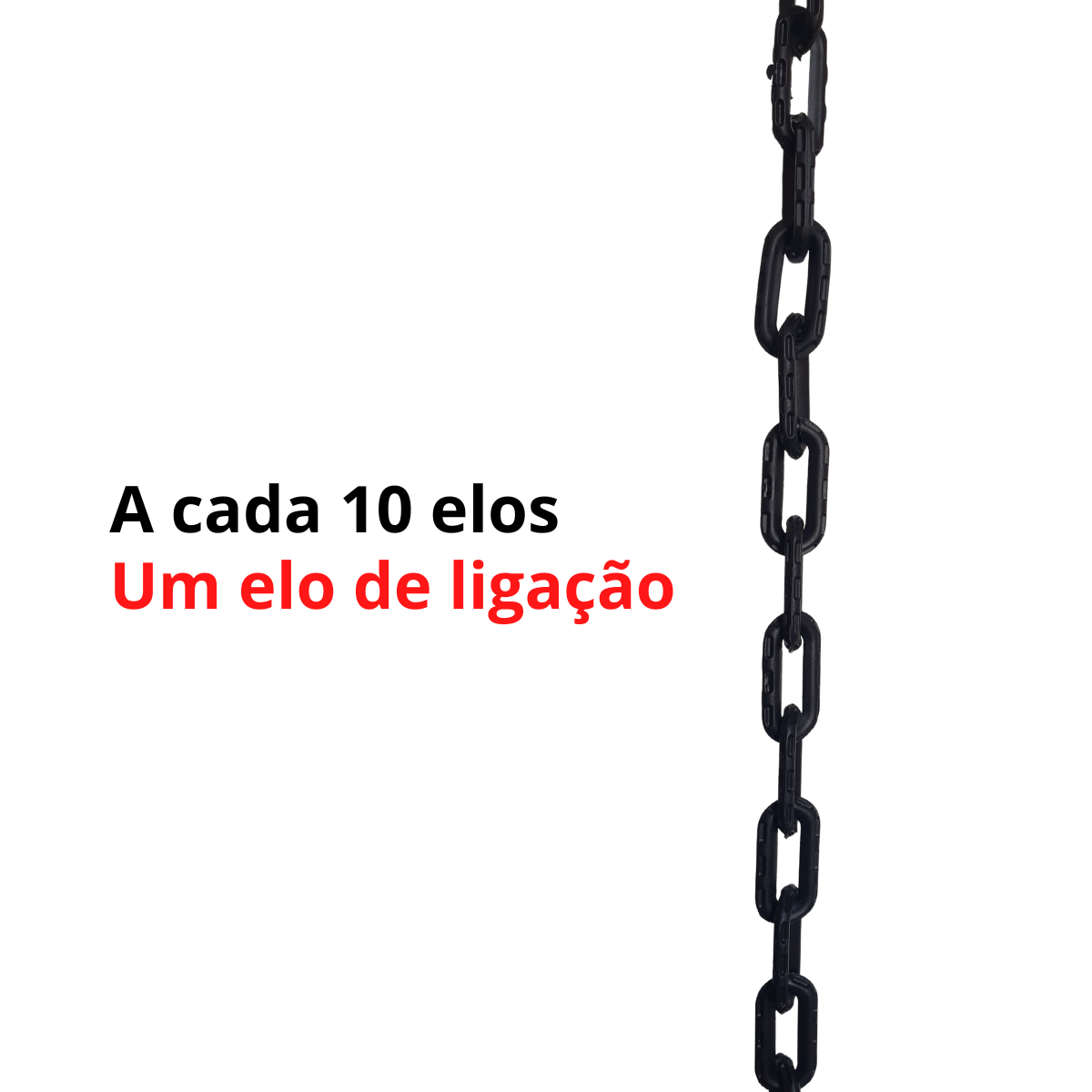 10 Mt Corrente Plástica Isola Calha Chuva Elo P Preto