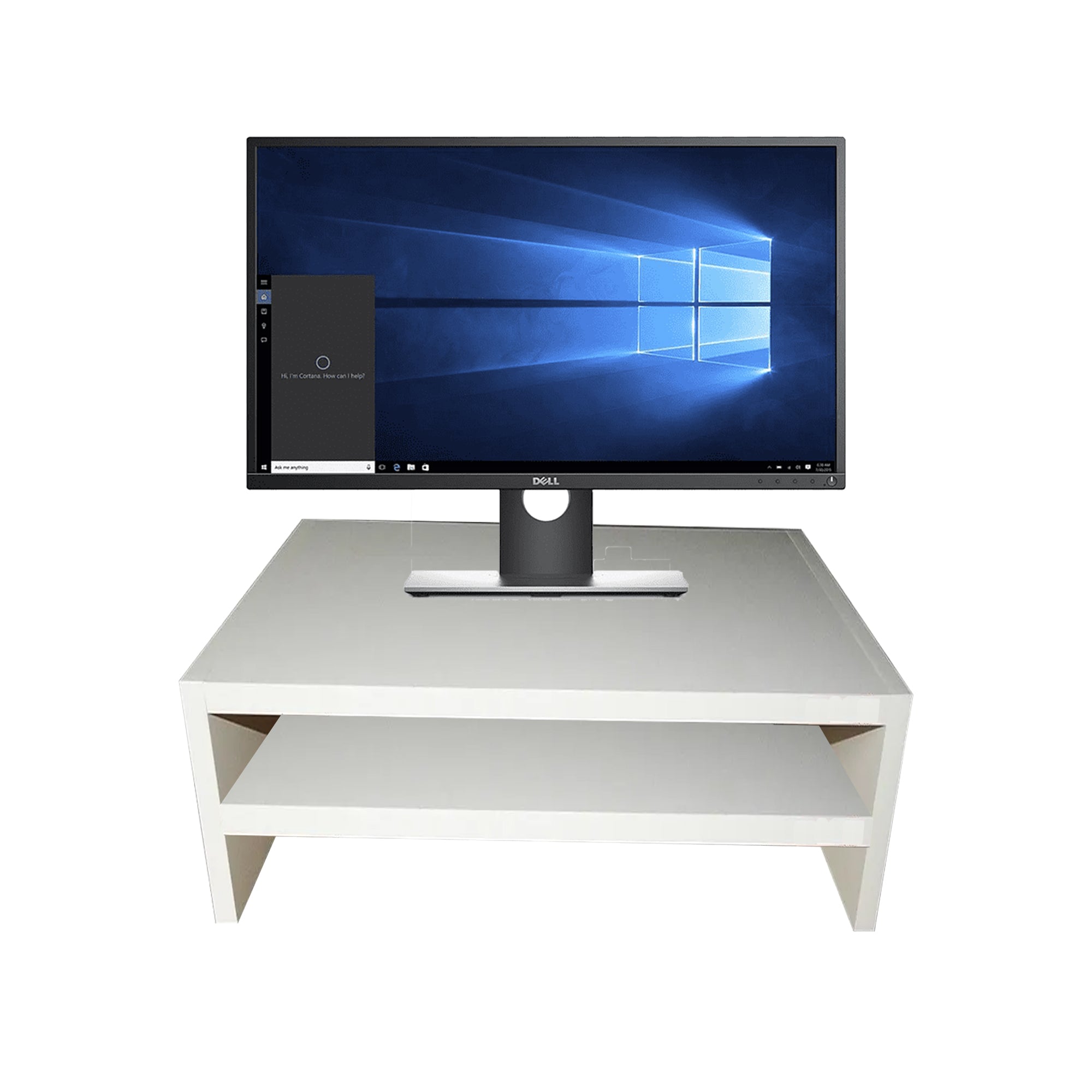 Suporte Duplo Para Monitor Branco Em Mdf
