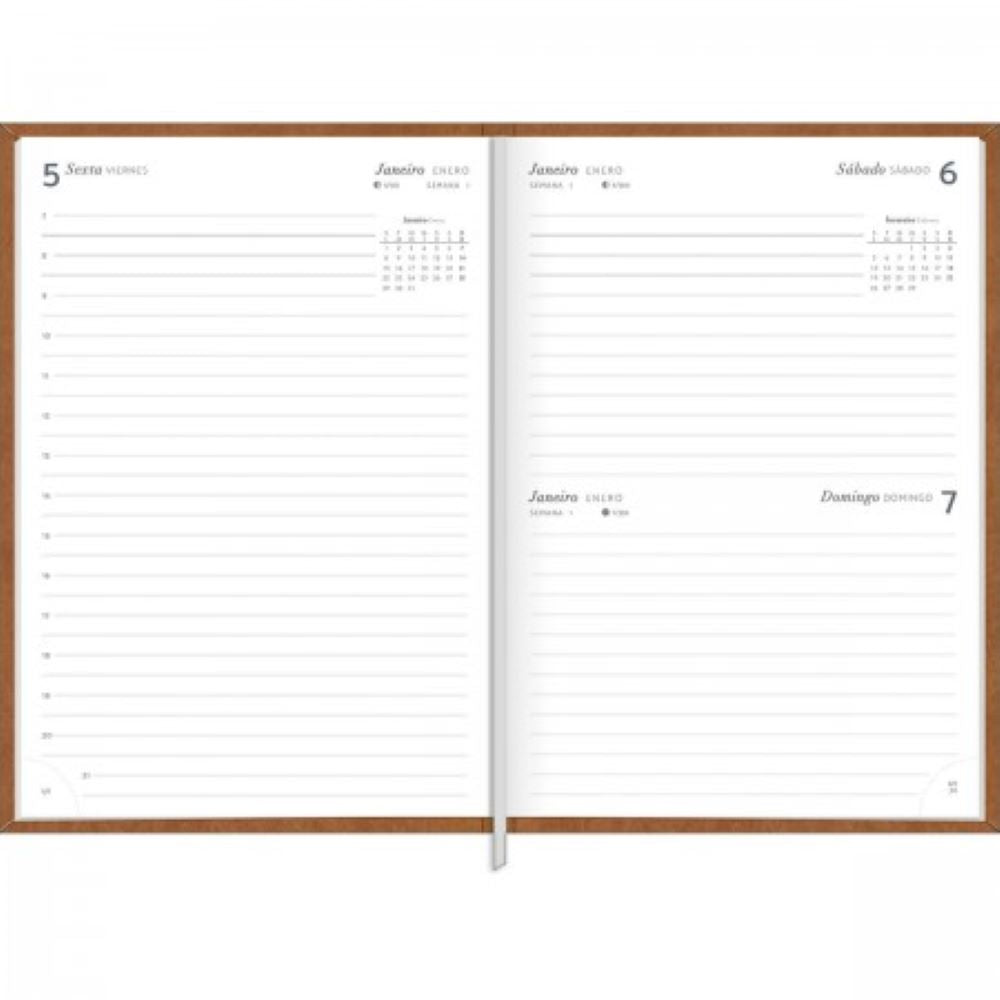 Agenda Executiva Costurada Diária 14,5x20,5 Cm Prátika 2024