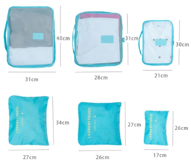 Organizador De Mala De Bagagem Viagem Kit 6 Necessaire Bolsa