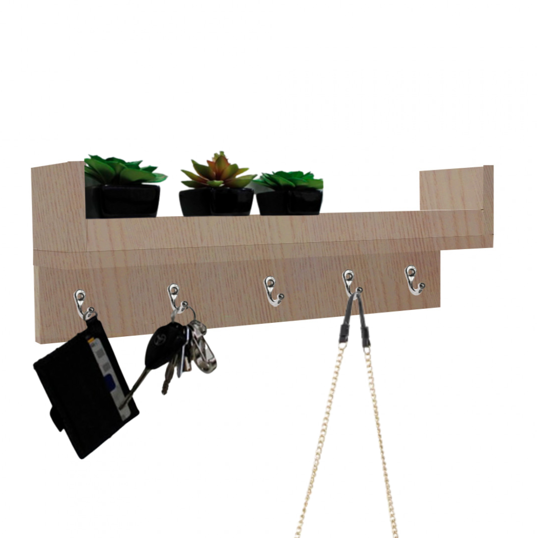 Porta Chave Com Prateleira Madeirado Em Mdf