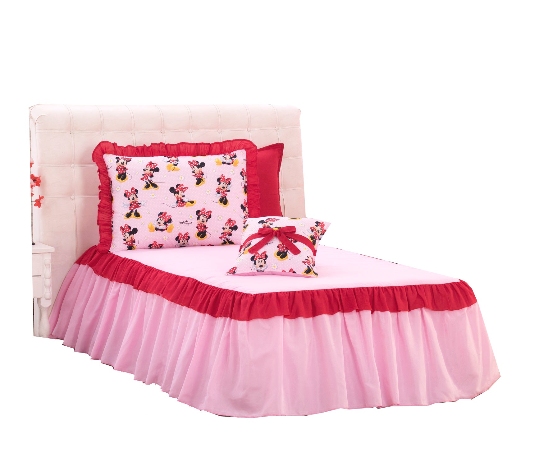 Kit Colcha Solteiro Infantil Minnie 03 Peças