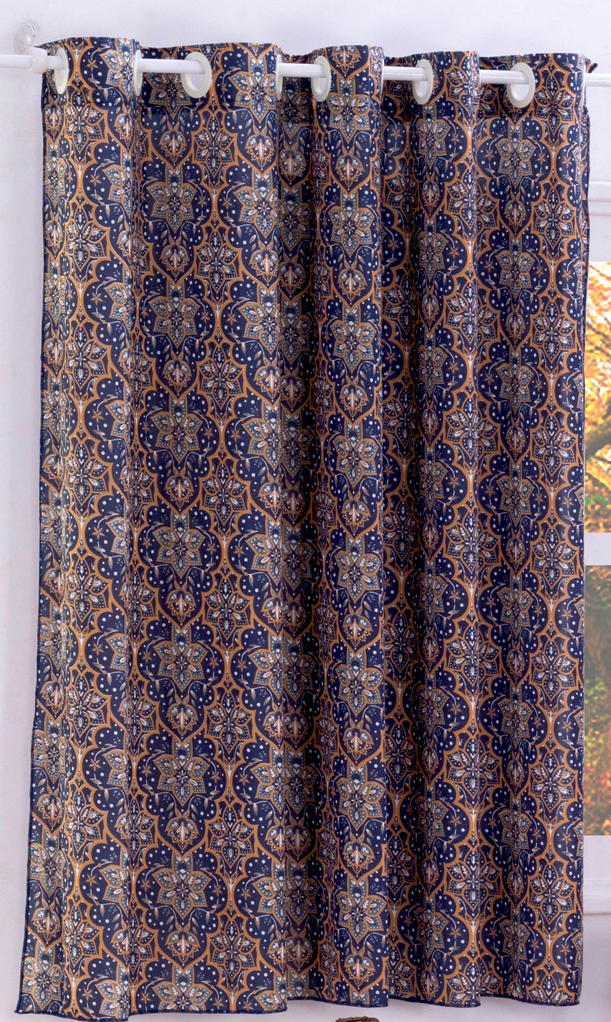 Cortina De Malha Estampada 2,00 Metros Marinho