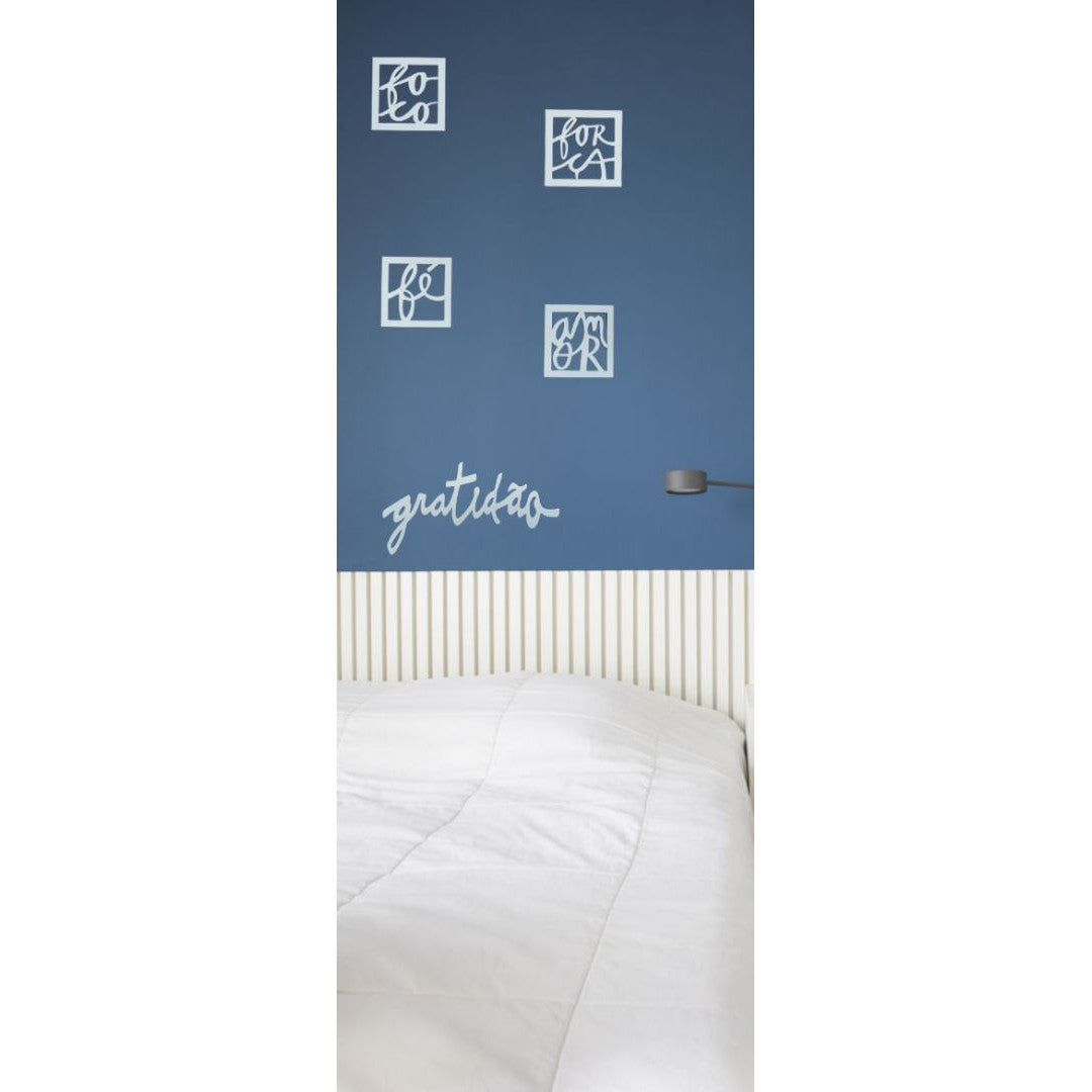 Kit Plaquinha Decorativa Gratidão Com 4 Quadrinhos Branco