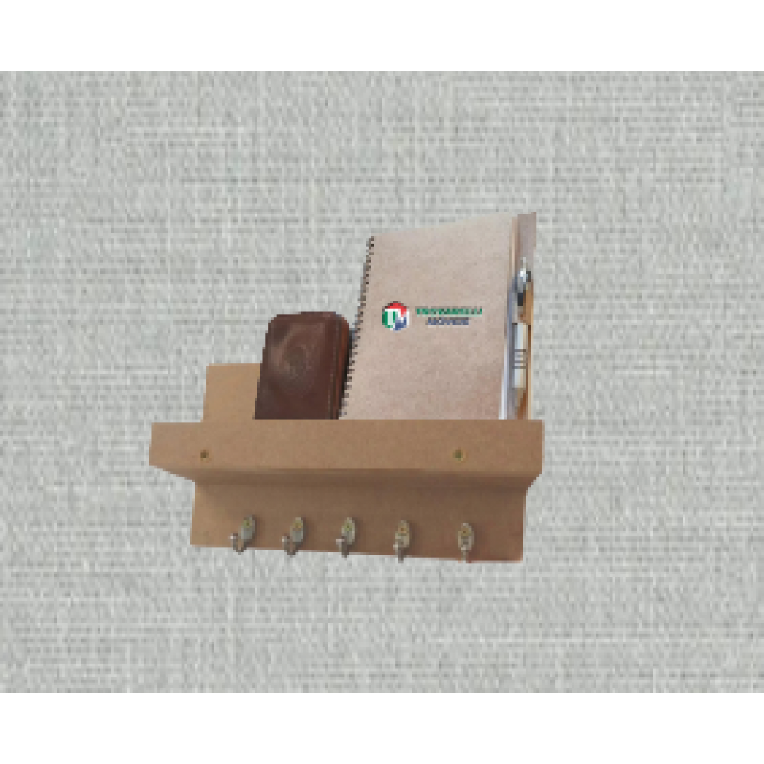 Porta Chave Simples Natural Em Mdf