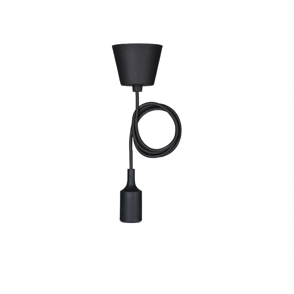 Candeeiro Suspenso Preto Silicone Loja Bar Cafeteria E27