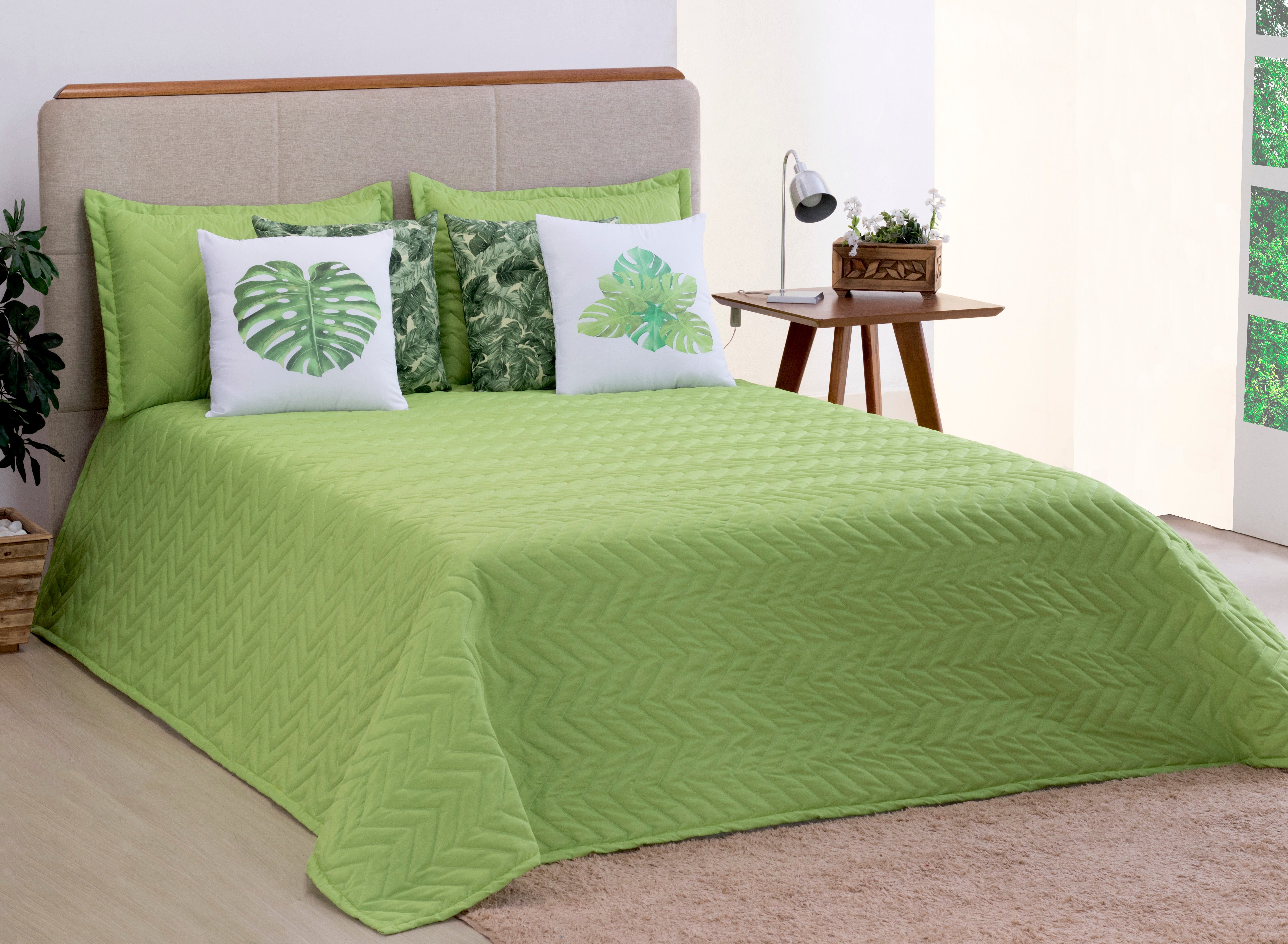 Cobre Leito Liberty 07 Pçs Queen Verde