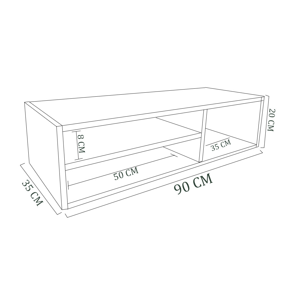 Rack Sala Suspenso Trovarelli Preto