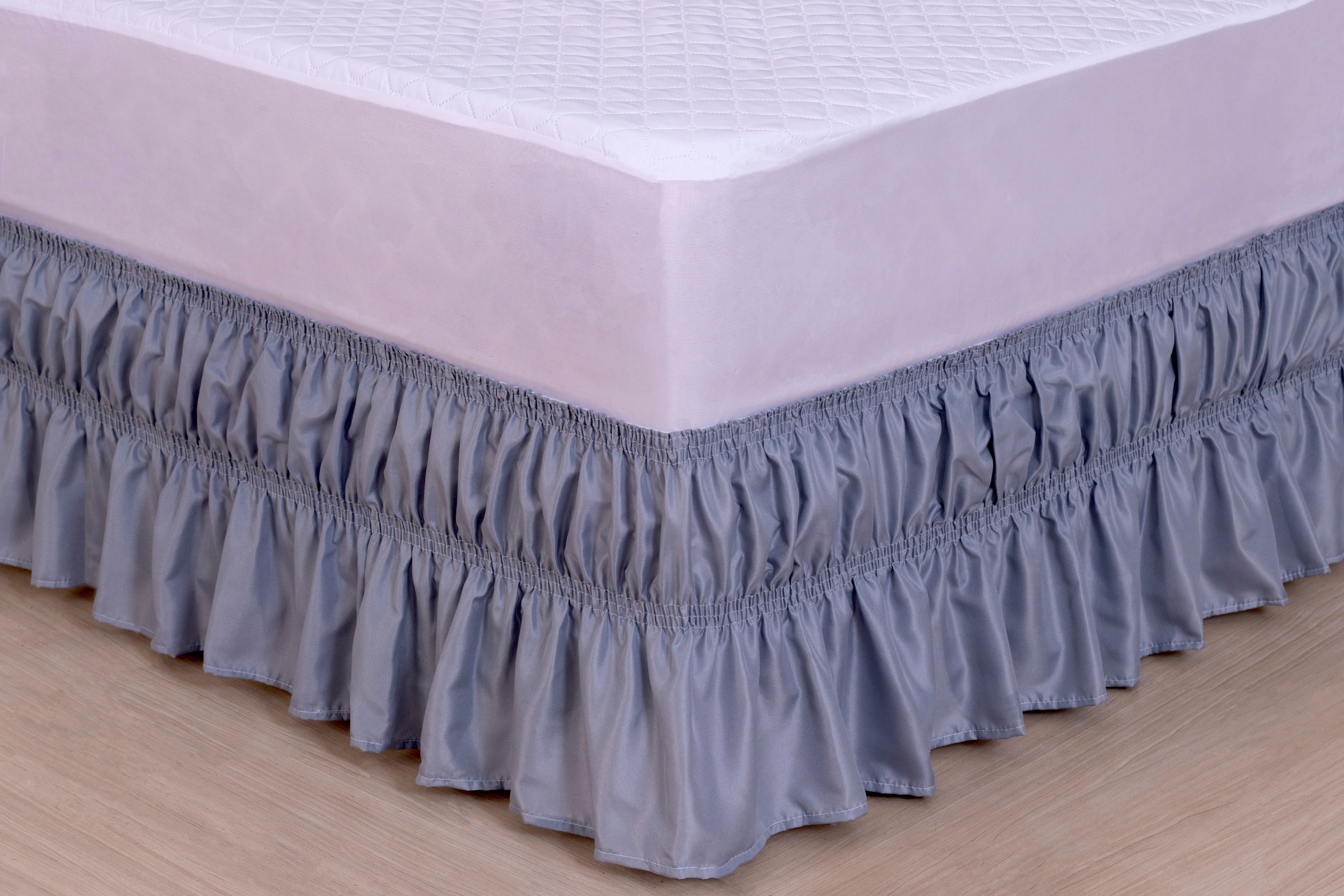 Saia Colchobox Casal Para Cama Box Cinza