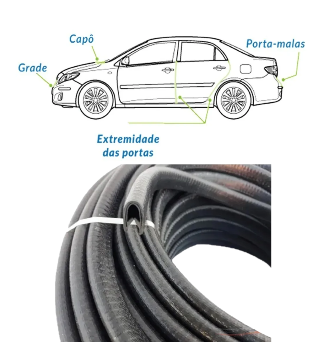 5m Borracha Protetor Porta Gol Saveiro Parati 2 Portas Mini