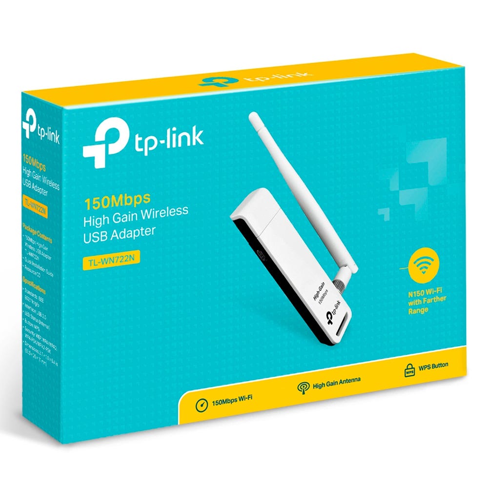 Adaptador Wireless USB TP-Link TL-WN722N 150Mbps