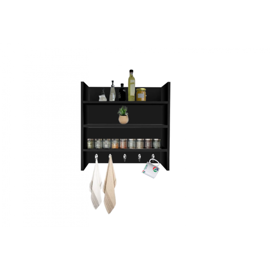 Porta Tempero Preto Em Mdf