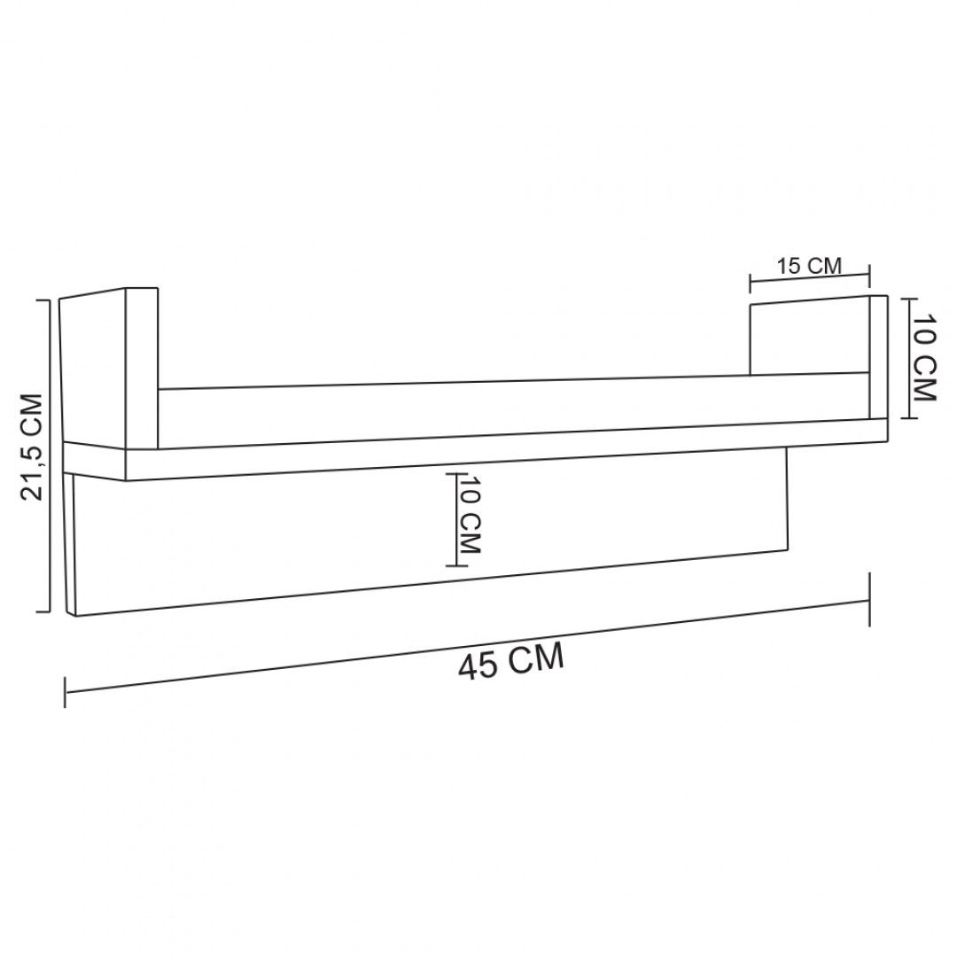 Porta Chave Com Prateleira Natural Em Mdf