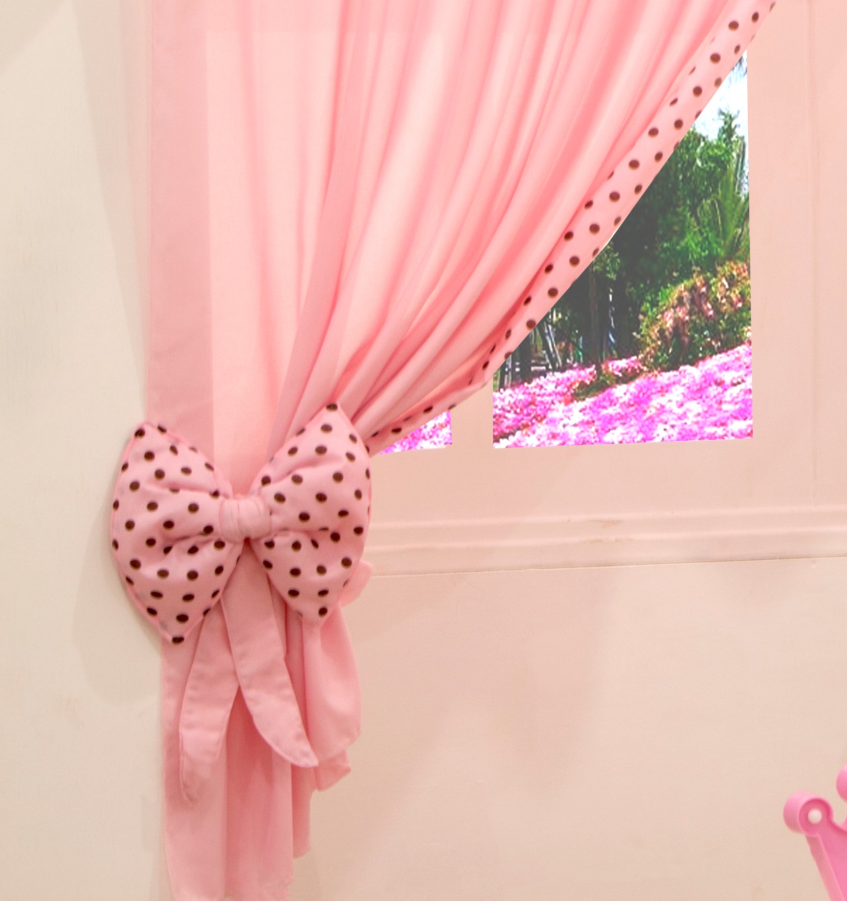 Cortina Para Quarto Ursinha Rosa 2 Metros