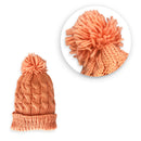 Touca com Pompom - Salmão