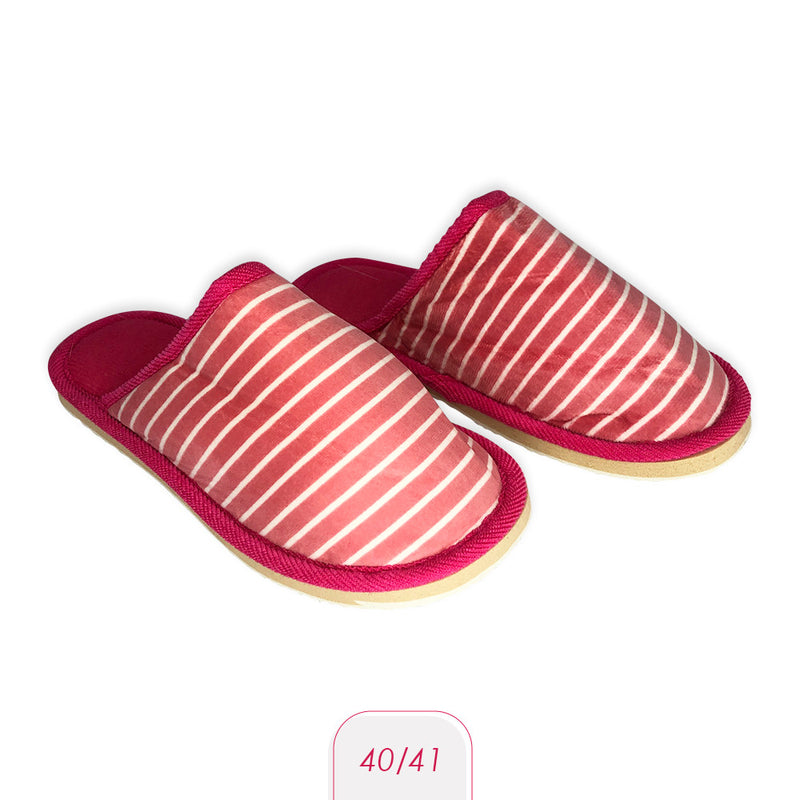 Pantufa Feminina com Listras Pink 40/41