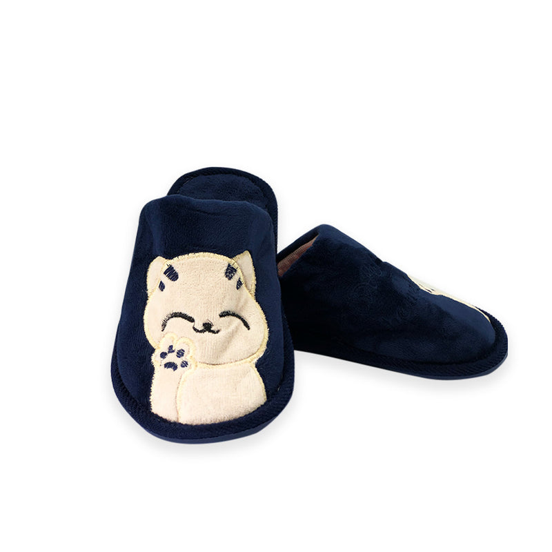 Pantufa Gatinho Infantil Azul Tam. 30/31