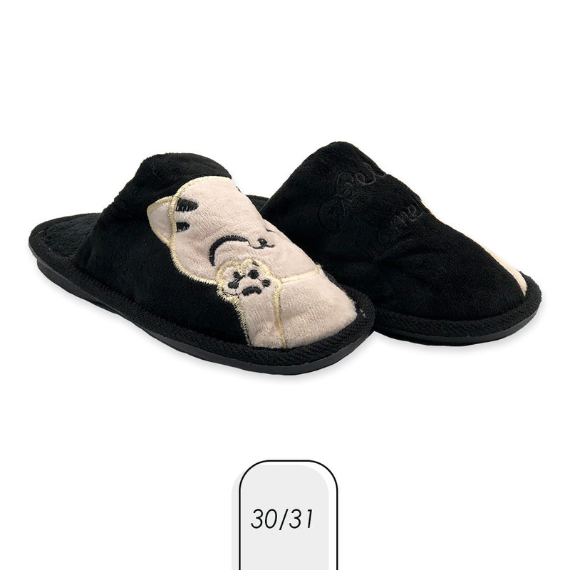 Pantufa Gatinho Infantil Preto Tam. 30/31