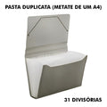 Pasta Duplicata Sanfonada 1/2 Ofício C/31 Divisórias