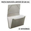 Pasta Duplicata Sanfonada 1/2 Ofício C/31 Divisórias