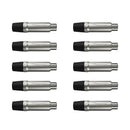 Plug Rca Femea Nickel Preto 10 Un Wireconex
