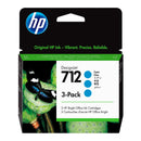 Cartucho de Tinta HP 712 Ciano PLUK 29ml 3 unidades - 3ED77A