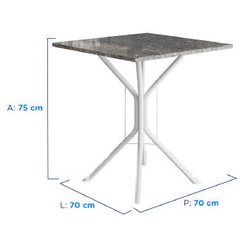 Conj. Mesa Fabone Malaga Quadrada 70x70 C Alicante - 29135 - PC / 3