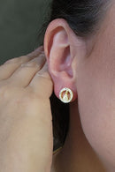 Brinco Mini Zircônias De Nossa Senhora Banhado Em Ouro 18k Cor:dourado