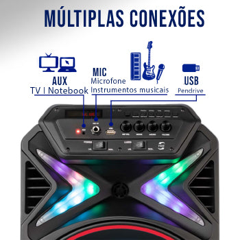 Caixa De Som Mondial 400w Rms Bluetooth - Cm-400