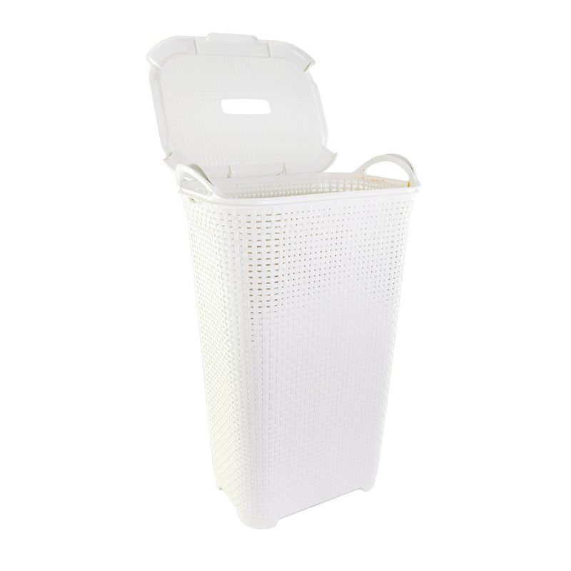 Cesto Rattan Tampa Basculada Branco