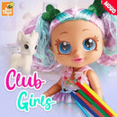 Boneca Club Girls Pintura 29cm Com Canetinhas