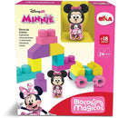 Brinquedo Para Montar Minnie Blocos Mágicos Com 24 Peças Coloridas