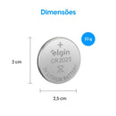 Bateria Lítio Cr2025 Elgin Cartela Com 05 Unidades