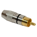 Conector Linha Rca Macho Profissional Preto Storm 10 Unidades
