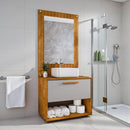 Conjunto Gabinete Cuba Espelho Banheiro Naturalle Off White
