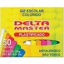 Giz Escolar Colorido Plastificado 30 Caixas Com 50 Unidades