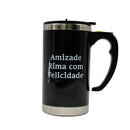 Caneca Mixer Misturadora Inox 450 Ml Com Tampa A Pilha