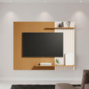 Painel Para Sala Tv Com Detalhe Nature Off White